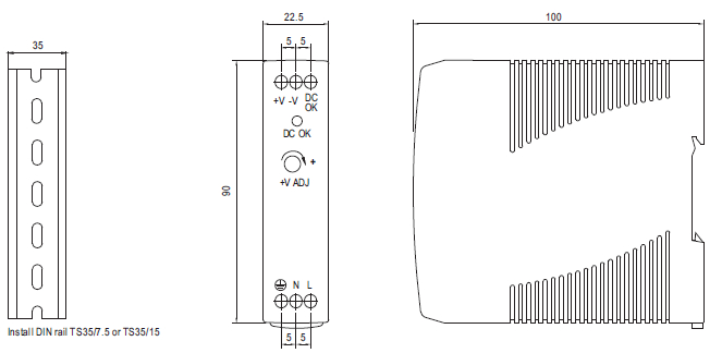 ابعاد 20W-Din-rail-Power-Supply